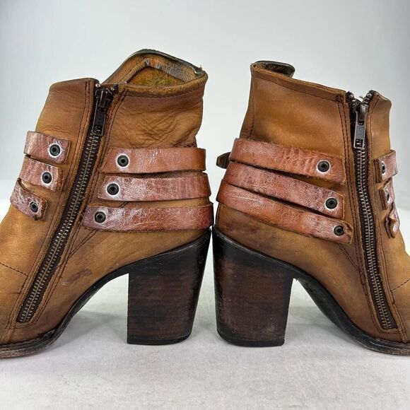 FREEBIRD by Steven Blaze Zip Harness Boot US 9 Buckle Belted Western Ankle Boot - Picture 8 of 10